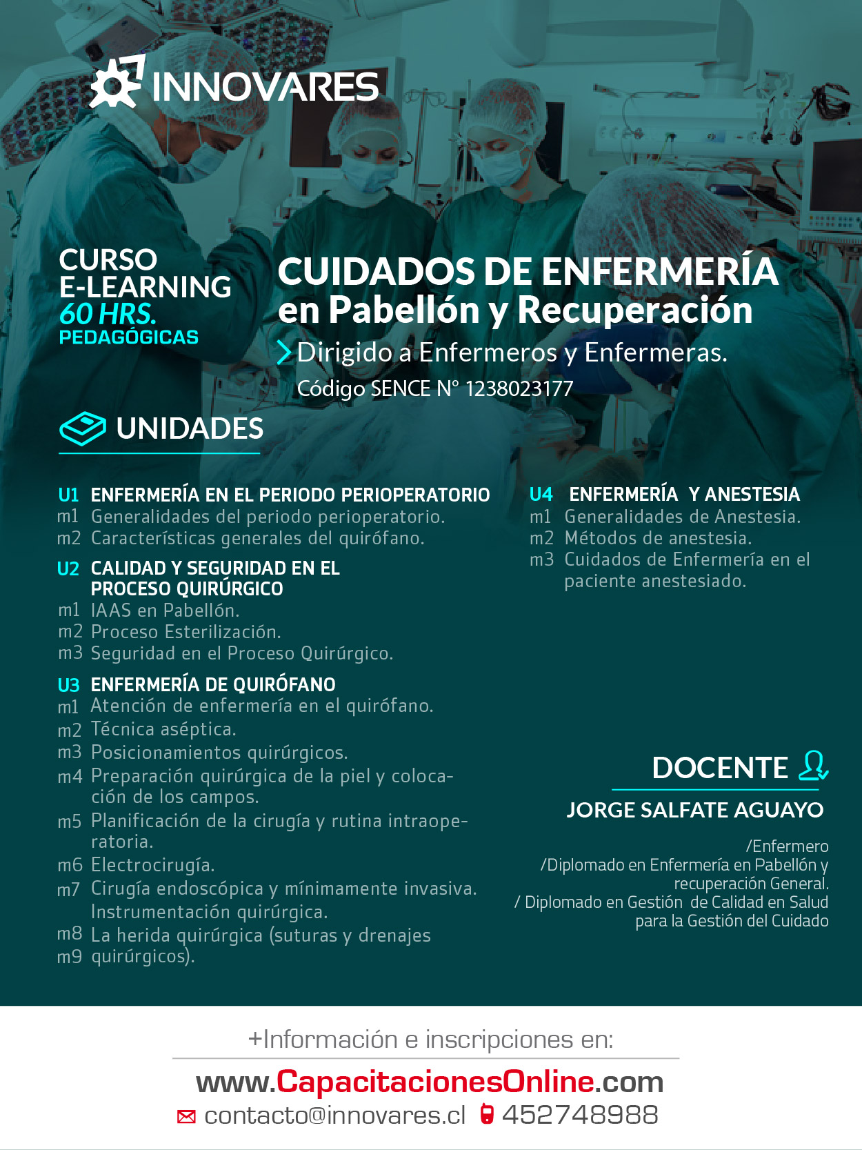 Afiche-curso-e learning-cuidados-enfermeria-pabellon-recuperacion-OTEC-Innovares