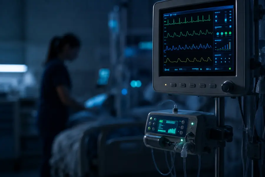 Monitor multiparamétrico en una unidad de cuidados intensivos